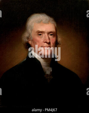 Gazzetta CI Presidenziale ritratto di Thomas Jefferson dipinta da Rembrandt Peale nel 1800 Riferimento File # 1003 556THA Foto Stock