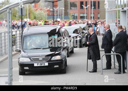 Il funerale di Barry Elliott, la metà dei bambini del duo della commedia i chuckle Fratelli, al New York Stadium a Rotherham dotate: atmosfera dove: Rotherham, Regno Unito quando: 17 Ago 2018 Credit: John Rainford/WENN Foto Stock