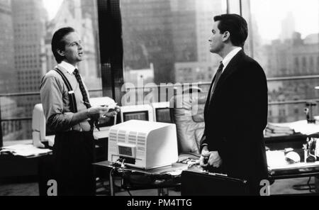 Michael Douglas e Charlie Sheen 'Wall Street' 1987 Foto Stock
