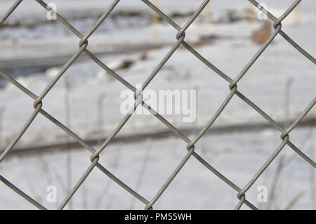 Zona circondata da recinzione in acciaio. Foto Stock