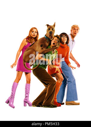 Studio Pubblicità ancora da 'Scooby-Doo" Sarah Michelle Gellar, Scooby-Doo, Matthew Lillard, Linda cardellini, Freddie Prinze Jr © 2002 Warner Brothers Foto Stock