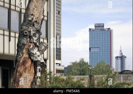 Milano (Italia), sobborghi settentrionali, vuota e mai utilizzato Office edifici costruiti negli anni ottanta dal controverso e discusso imprenditore Salvatore Ligresti Foto Stock