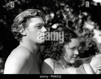 Johnny Weissmuller e Maureen O'Sullivan, "Tarzan e il suo compagno' 1934 MGM Riferimento File # 31316 119THA Foto Stock