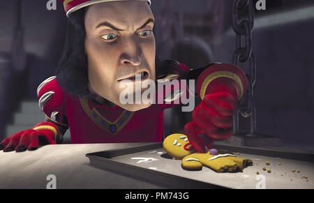 Film still / Pubblicità ancora da 'Shrek' Lord Farquaad di Duloc © 2001 DreamWorks Riferimento File # 30847372THA per solo uso editoriale - Tutti i diritti riservati Foto Stock