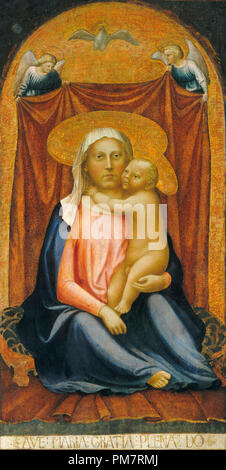 La Madonna dell'Umiltà. Data: c. 1423/1424. Dimensioni: complessivo: 105,6 x 54,1 cm (41 9/16 x 21 5/16 in.). Medium: tempera (?) sul pannello. Museo: National Gallery of Art di Washington DC. Autore: Masaccio. Foto Stock