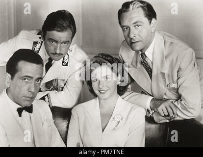 Humphrey Bogart, Claude Rains, Paul Henreid e Ingrid Bergman, "Casablanca" 1942 Warner Riferimento File # 31386 752THA Foto Stock