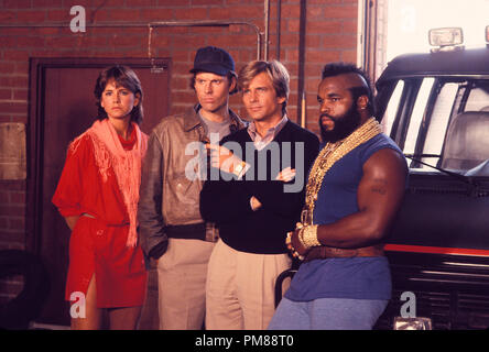 Studio Pubblicità ancora da "A-Team' Melinda Culea Dwight Schultz Dirk Benedict, il sig. T 1984 Tutti i diritti riservati Riferimento File # 31706118THA per solo uso editoriale Foto Stock