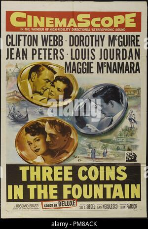 Studio Pubblicità: "Tre monete nella Fontana", 1954 Poster Clifton Webb, Dorothy McGuire, Jean Peters, Louis Jourdan, Maggie McNamara Riferimento File # 31780 669 Foto Stock
