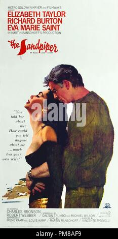 Studio Pubblicità: 'il Sandpiper', 1965 Metro-Goldwyn-Mayer Poster Elizabeth Taylor e Richard Burton, Eva Marie Saint Riferimento File # 31780 724 Foto Stock