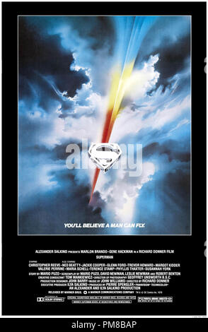 Studio Pubblicità: 'Superman' 1978 Warner Poster Marlon Brando, Gene Hackman, Christopher Reeve Riferimento File # 31790 982THA Foto Stock