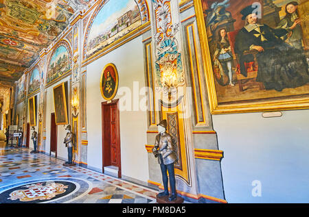 La Valletta, Malta - 17 giugno 2018: le camere di stato del Gran Maestro's Palace è uno dei principali punti di riferimento della città, il 17 giugno a La Valletta. Foto Stock