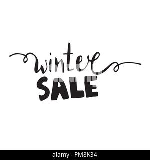 Inverno vendita scritto a mano iscrizione Illustrazione Vettoriale