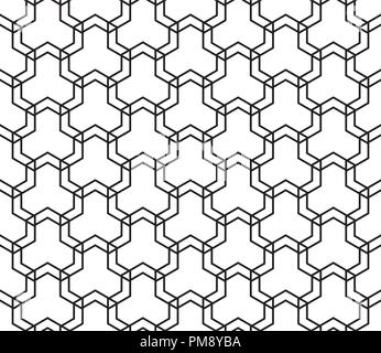 Seamless pattern in bianco e nero in linee di media. Illustrazione Vettoriale