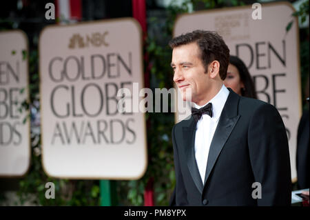 Clive Owen assiste la sessantanovesima Annuale di Golden Globe Awards presso il Beverly Hilton di Beverly Hills, CA domenica 15 gennaio, 2012. Foto Stock