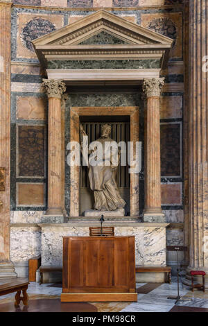 San Rasius statua, Pantheon a Roma Italia Foto Stock