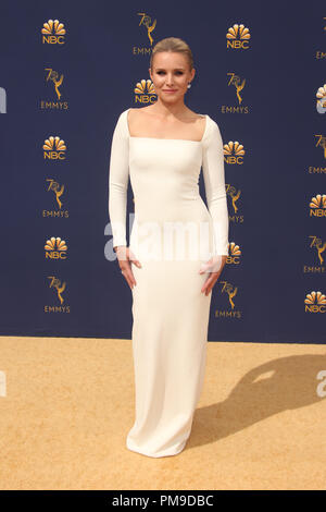 Los Angeles, Ca, Stati Uniti d'America. Xvii Sep, 2018. Kristen Bell al settantesimo Primetime Emmy Awards presso il Microsoft Theatre di Los Angeles, la California il 17 settembre 2018. Credito: Faye Sadou/media/punzone Alamy Live News Foto Stock