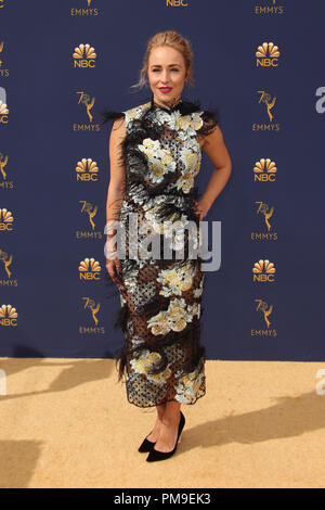 Los Angeles, Ca, Stati Uniti d'America. Xvii Sep, 2018. Sarah Goldberg al settantesimo Primetime Emmy Awards presso il Microsoft Theatre di Los Angeles, la California il 17 settembre 2018. Credito: Faye Sadou/media/punzone Alamy Live News Foto Stock
