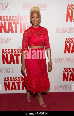 New York, NY, STATI UNITI D'AMERICA. Xvii Sep, 2018. Anika Noni Rose presso gli arrivi per assassinio nazione Screening, Metrograph, New York, NY, 17 settembre, 2018. Credito: Jason Smith/Everett raccolta/Alamy Live News Foto Stock