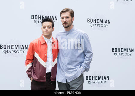 Roma, Italia. Xviii Sep 2018. Rami Malek e Gwilym Lee frequentando il photocall di Bohemian Rhapsody all'Hotel De Russie a Roma Credito: Silvia Gerbino/Alamy Live News Foto Stock