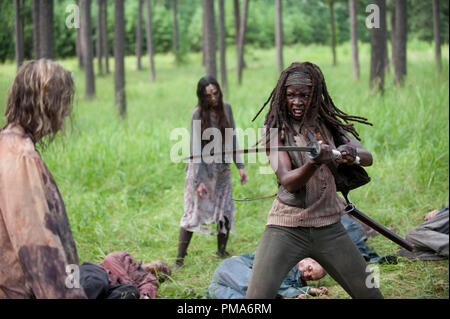 I camminatori e Michonne (Danai Gurira) - The Walking Dead   Stagione 4, episodio 9 - Photo credit: Gene pagina/AMC Foto Stock