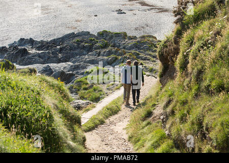(L a R) Tim (DOMHNALL GLEESON) e Tim è papà (Bill Nighy) in 'circa tempo". Foto Stock