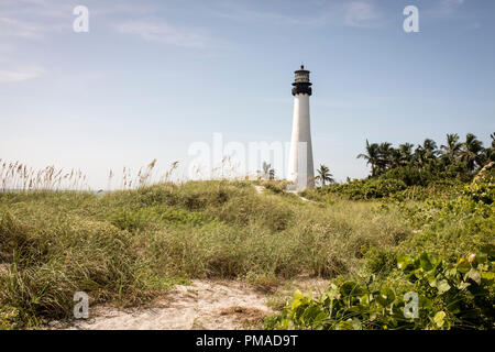 Una vista del capo Luce della Florida, la più antica struttura permanente in Greater Miami, a Bill Baggs Cape Florida State Park Foto Stock