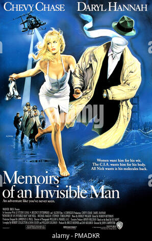 'Memoirs di un uomo invisibile' - noi Poster 1992 Warner Bros Chevy Chase, Daryl Hannah Riferimento File # 32509 242THA Foto Stock