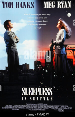 'Sleepless in Seattle' - US Poster 1993 Columbia Pictures di Tom Hanks e Meg Ryan Riferimento File # 32509 328THA Foto Stock