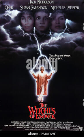Le Streghe di Eastwick - noi Poster 1987 Warner Bros Jack Nicholson, Cher, Susan Sarandon, Michelle Pfeiffer Riferimento File # 32509 387 THA Foto Stock