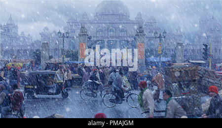 New Delhi è colpita dalla grandine. " Il giorno dopo domani" (2004) Foto Stock