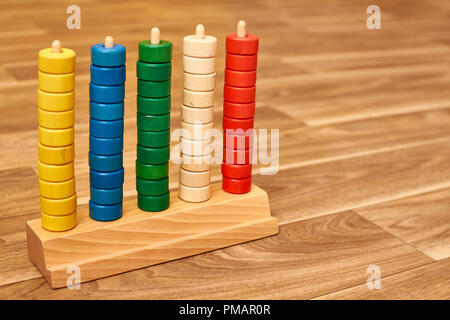 Color legno abacus Foto Stock