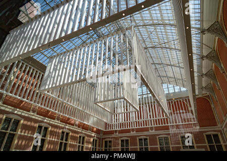 Rijksmuseum, edificio del XIX secolo che ospita capolavori dall'epoca aurea olandese e l'arte europea. Amsterdam, Paesi Bassi Foto Stock