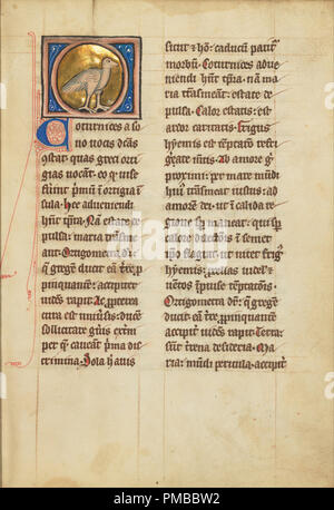 Una quaglia. Data/Periodo: quarto trimestre del XIII secolo (dopo il 1277). Folio. Tempere, penna e inchiostro, foglia oro e oro dipingere su pergamena. Altezza: 233 mm (9.17 in); larghezza: 164 mm (6.45 in). Autore: Sconosciuto. Foto Stock