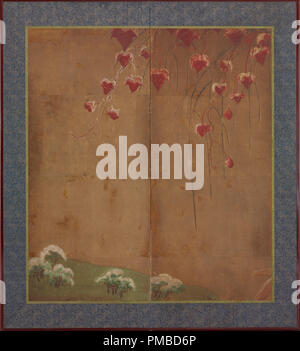 Autunno vigna distante Alberi e neve. Data/Periodo: dal 1615 fino al 1868. La pittura. Colore su carta. Altezza: 1514 mm (59.60 in); larghezza: 1,370 mm (53.93 in). Autore: Sconosciuto. Foto Stock