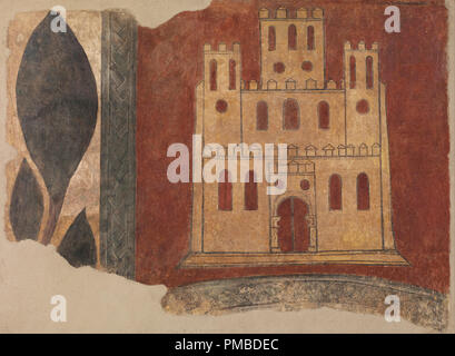Castello da Arlanza. Data/Periodo: ca. 1210. Pittura murale. Affresco trasportato su tela. Altezza: 1.395 mm (54.92 in); larghezza: 1,895 mm (74.60 in). Autore: Sconosciuto. Foto Stock