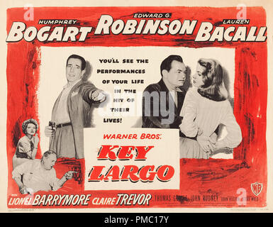 Humphrey Bogart, Lauren Bacall, Key Largo (Warner Brothers, 1948). La lobby e file scheda di riferimento # 33595 232THA Foto Stock