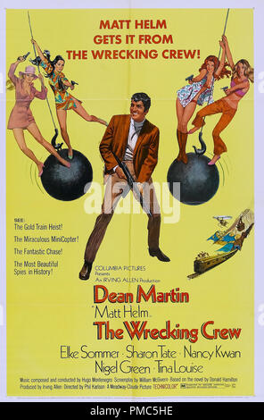 Dean Martin, Elke Sommer, Sharon Tate, il Wrecking Crew (Columbia, 1969). Poster di riferimento file # 33635 091THA Foto Stock