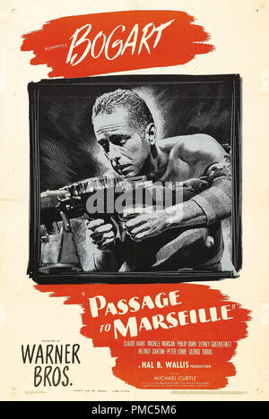 Humphrey Bogart, passaggio a Marsiglia (Warner Brothers, 1944). Riferimento al file # 33635 162THA Poster Foto Stock