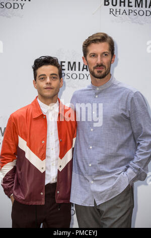 Rami Malek mostrato durante il photocall del film Bohemian Rhapsody all'Hotel De Russie - Roma Foto Stock