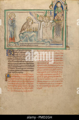 L'Aquila dando le navi con le ultime sette piaghe ai sette angeli. Data/Periodo: ca. 1255 - 1260. Folio. Tempere, foglia oro, colorato di lavaggi, penna e inchiostro su pergamena. Altezza: 319 mm (12.55 in); larghezza: 225 mm (8,85 in). Autore: Sconosciuto. Foto Stock