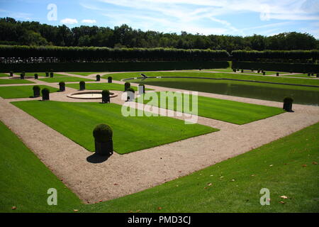 Obe dei più bei giardini francesi in 'Chateau de Villandry', la Valle della Loira, in Francia. Foto Stock