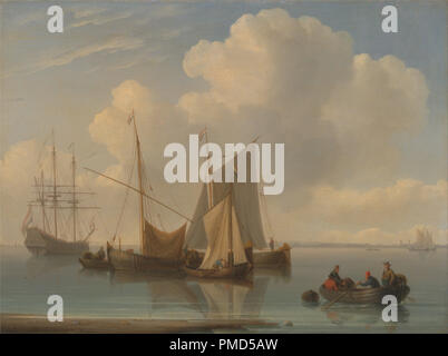 Olandese navi a vela. Data/Periodo: 1814. La pittura. Olio su pannello. Altezza: 267 mm (10.51 in); larghezza: 333 mm (13.11 in). Author: William Anderson. Foto Stock