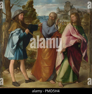 La strada di Emmaus. Data/Periodo: tra ca. 1516 e ca. 1517. La pittura. Olio su pannello. Altezza: 145,5 cm (57,2 in); larghezza: 144.2 cm (56,7 in). Autore: Altobello Melone. ALTOBELLO MELONE. Foto Stock