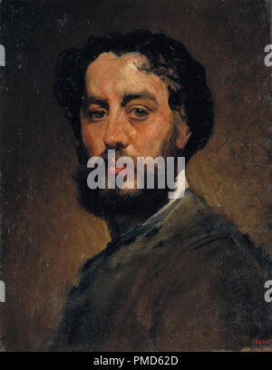 Self-portrait. Data/Periodo: ca. 1875-1880. La pittura. Olio su tela. Altezza: 470 mm (18,50 in); larghezza: 380 mm (da 14,96 in). Autore: Antoni Cabaña. Cabaña, ANTONI. Foto Stock