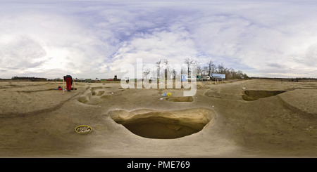 Visualizzazione panoramica a 360 gradi di Grave dal momento della conquista ungherese