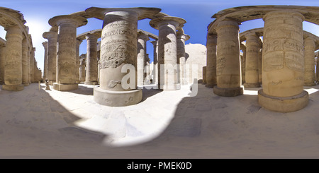 Visualizzazione panoramica a 360 gradi di Il grande Hypostyle Hall del Tempio di Karnak