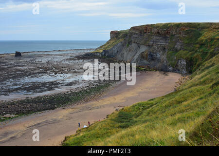 Nero al NAB Saltwick Bay, North Yorkshire Moors, England Regno Unito Foto Stock