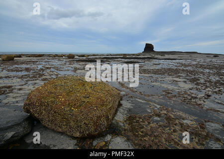 Nero al NAB Saltwick Bay, North Yorkshire Moors, England Regno Unito Foto Stock