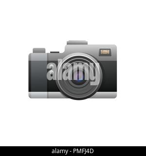 Fotocamera Web nero su sfondo bianco. Illustrazione Illustrazione Vettoriale