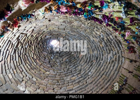 Superiore Vista conico di alveare tradizionale in mattoni di fango deserto case in Sanliurfa,Turchia Foto Stock